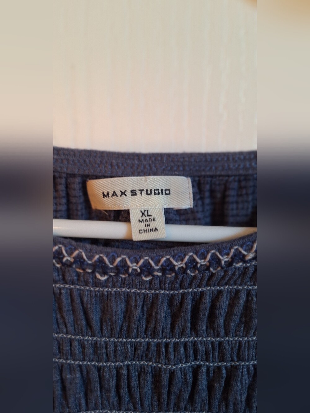Max Studio Dusty blue smocked Dress - Picture 2 of 3